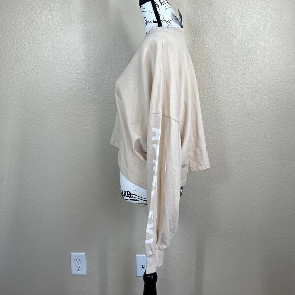 Wild Fable Beige  Long Sleeve Heavy Knit T-Shirt  size M coastal core  beach - Picture 13 of 14